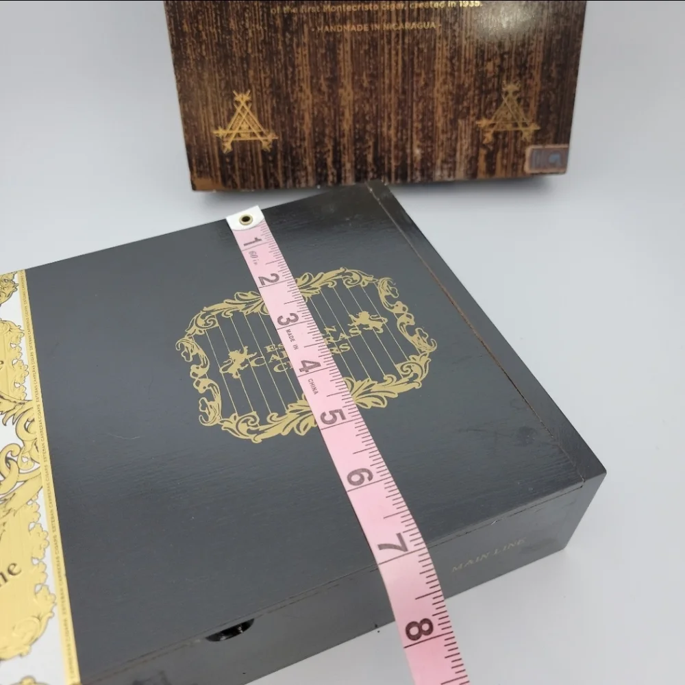 Lot Of 2 Wood Cigar Boxes Empty Organize Decor Mr Brownstone Montecristo DIY